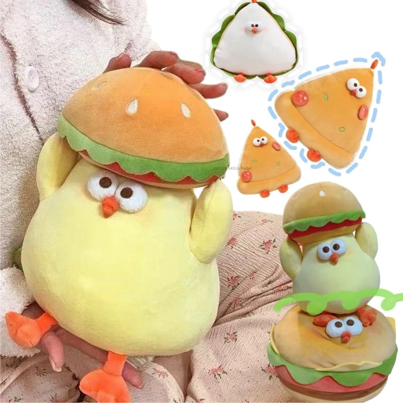 Adorabile hamburger sandwich pizza pollo giocattoli di peluche cuscino morbido simulazione bambole carine peluche per ragazzi ragazze regali arredamento