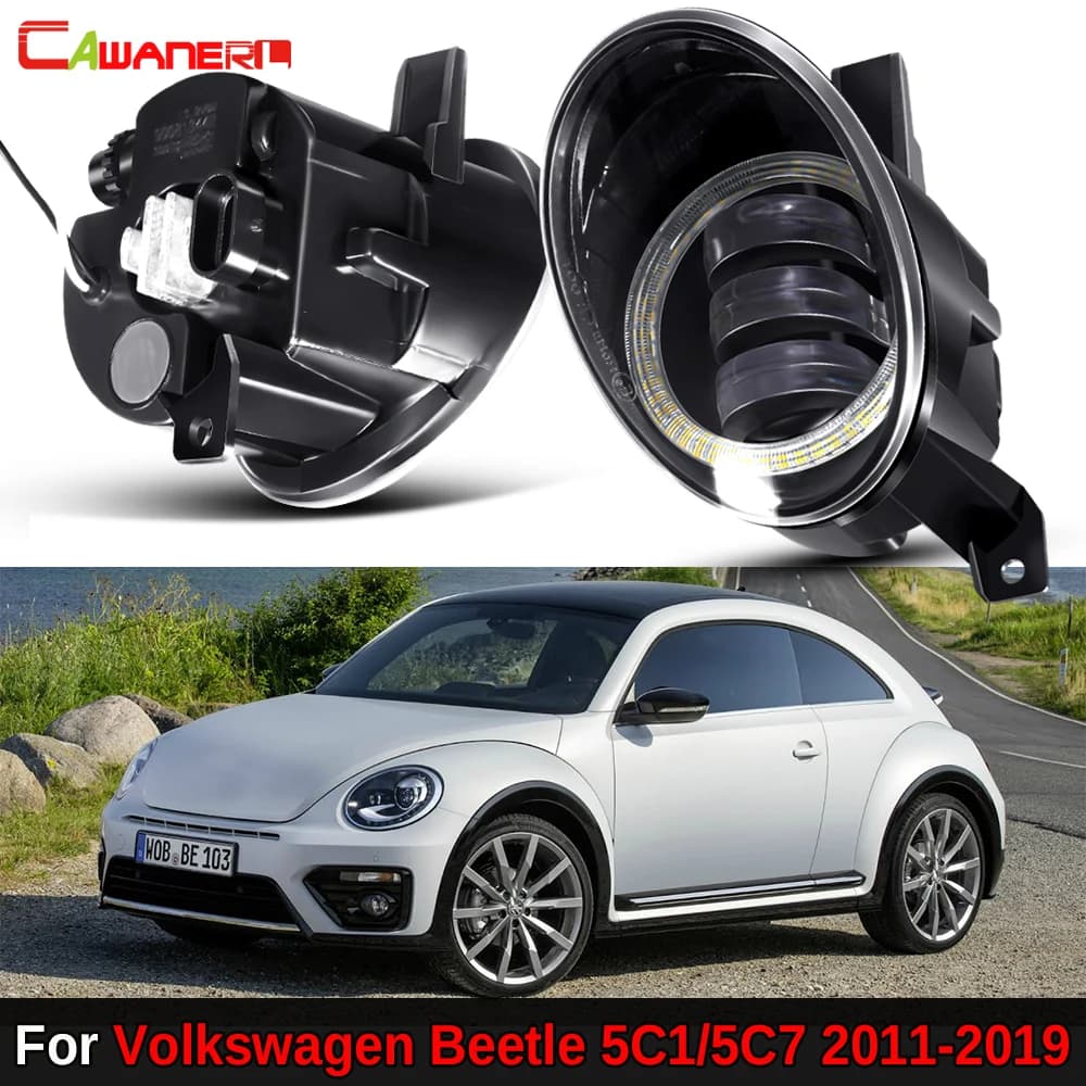 2 X fendinebbia LED Canbus 9006 per auto con Angel Eye Daylight DRL per Volkswagen Beetle 5C1/5C7 2011-2019 (solo adatto al modello R-Line)