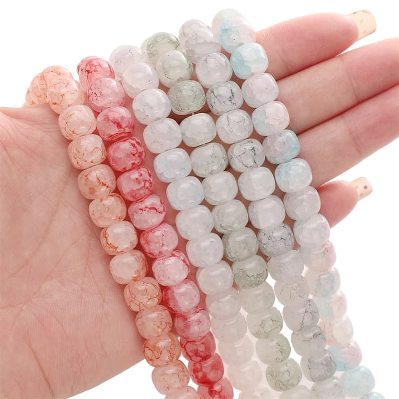 20pcs 10x8mm Glass Beads Colorful 1.5mm Hole Loose Beads For Jewelry Making DIY Earring Bracelet Necklace Craft Accessories