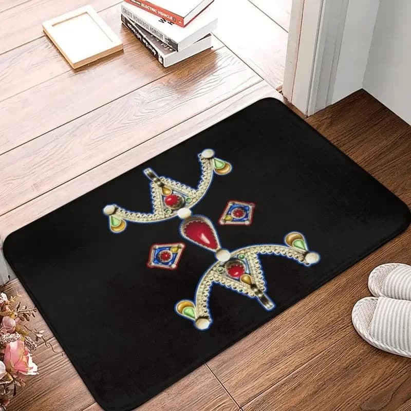 Personalized Z Imazighen Kabyle Jewelry Zerbino Anti-slip Inlet Bathroom Kitchen Flooring Zerbino Amazigh Berbero Etnico Garage Carpet