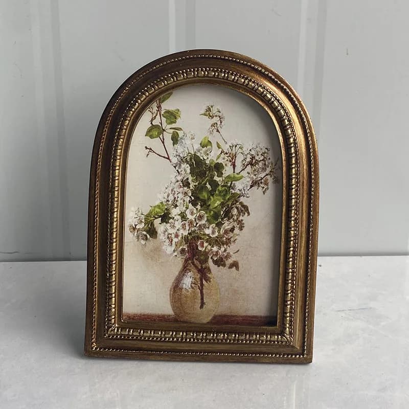6/7-inch retro brown photo frame wall hanging picture frame decoration sofa decoration bedroom hanging picture French