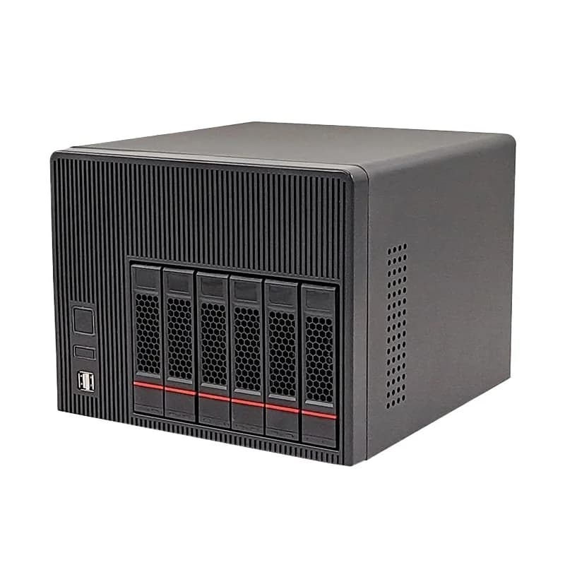 Tooless 6 HDD 6bays NAS Server Case Desktop PC Computer Chassis With 6gb Sata Backplane For Home Office Date Storage
