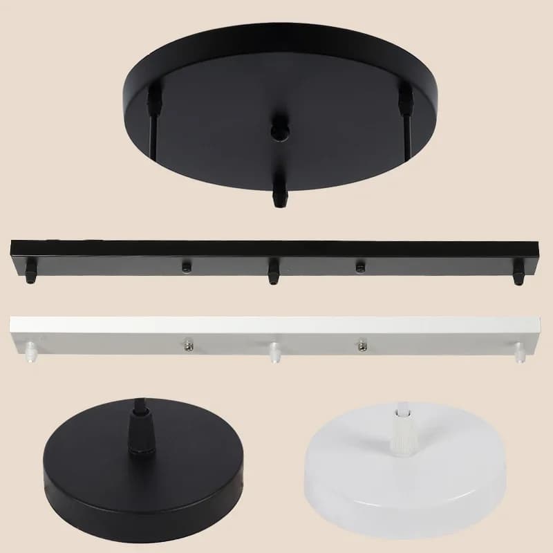 Accessori per l'illuminazione della lampada Una parola Lampada da soffitto rotonda rettangolare lunga Base Lampadario Telaio Portalampada a ventosa