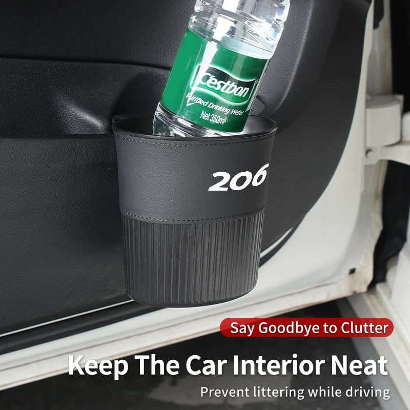 Waterproof Car Door Cup Holder Storage Box Trash Can Sticker For Peugeot 206 508 2008 5008 307 308 3008 206 207 208 107 106 205