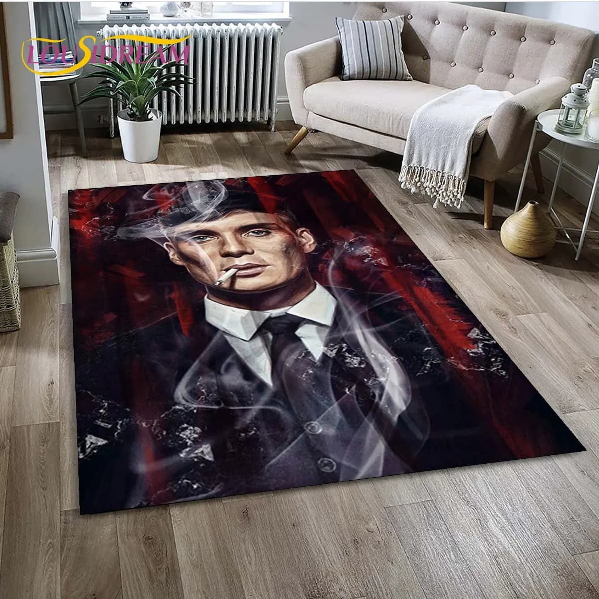 Tappeto P-Peaky Blinders Tommy Shelby, tappeto per la casa, soggiorno, camera da letto dei bambini, divano, zerbino decorativo, tappetino antiscivolo