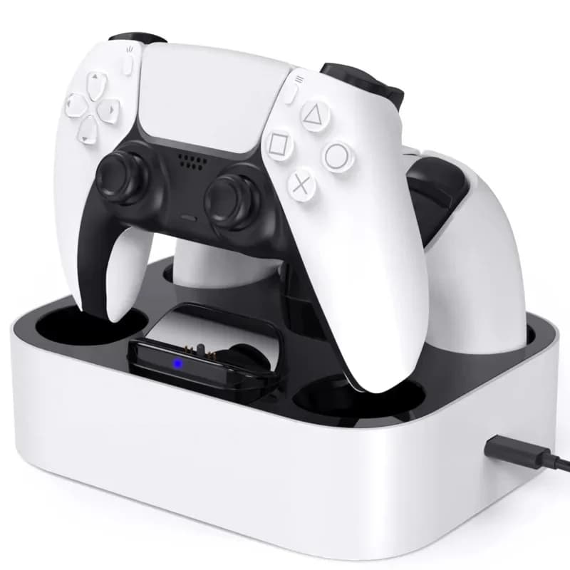 Base di ricarica touch per controller PS5 Dock di archiviazione di ricarica DualSense Regalo di compleanno Organizzatore di ricarica a doppia maniglia PS5