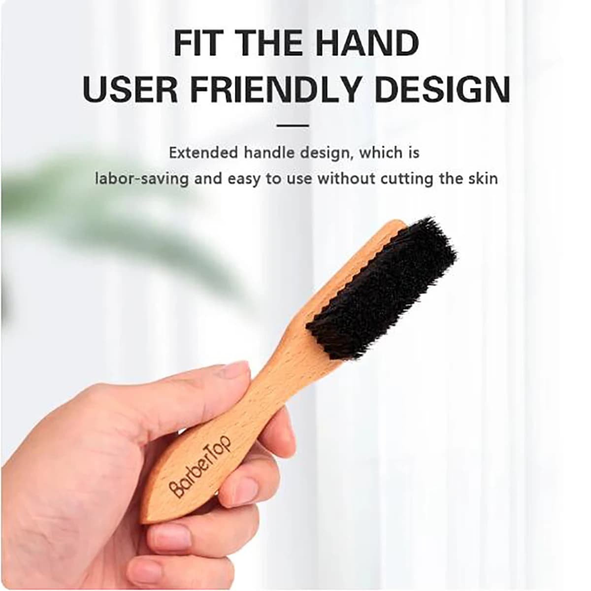 Barbiere Wooden handle Shaving brush with wild boar bristles Brush for soft hair cleansing Rotated hair Remove comb Salon Man Shaving tools