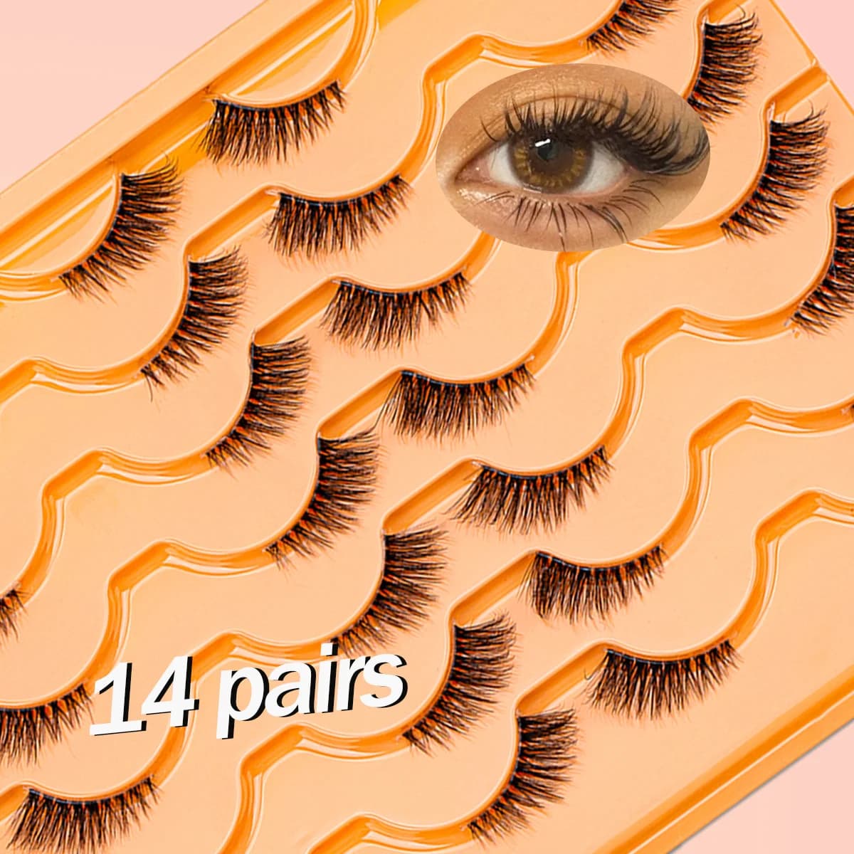 Ciglia Finte in Visone Sintetico, Ciglia Naturali Effetto Wispy, Extension Ciglia per Trucco, Strumento per Applicazione