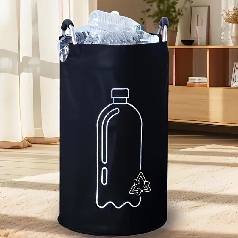 Contenitore per Riciclaggio Pieghevole da 90 Litri, Cesto Multifunzionale in Tessuto Oxford con Manico per Cucina, Bagno, Camera da Letto