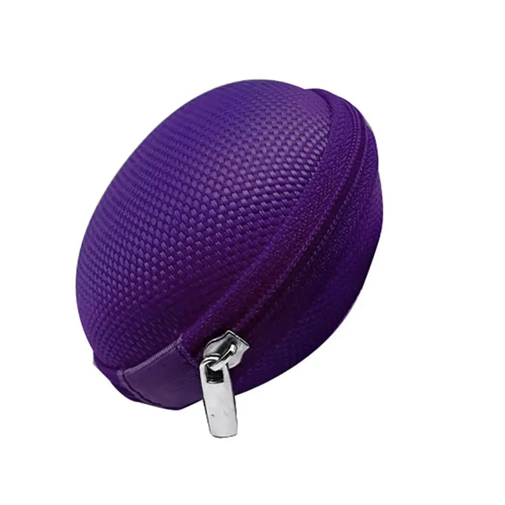 Borsa portaoggetti rotonda per auricolari materiale composito Design durevole con cerniera auricolari portatili custodia per il trasporto del cavo USB custodia per Organizer