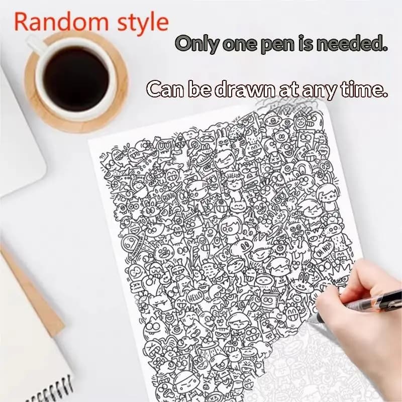 〔NN71〕Decompression And Copying Sketch Book Containing Rich Funny Elements Unique Patterns Good Way To Pass The Time