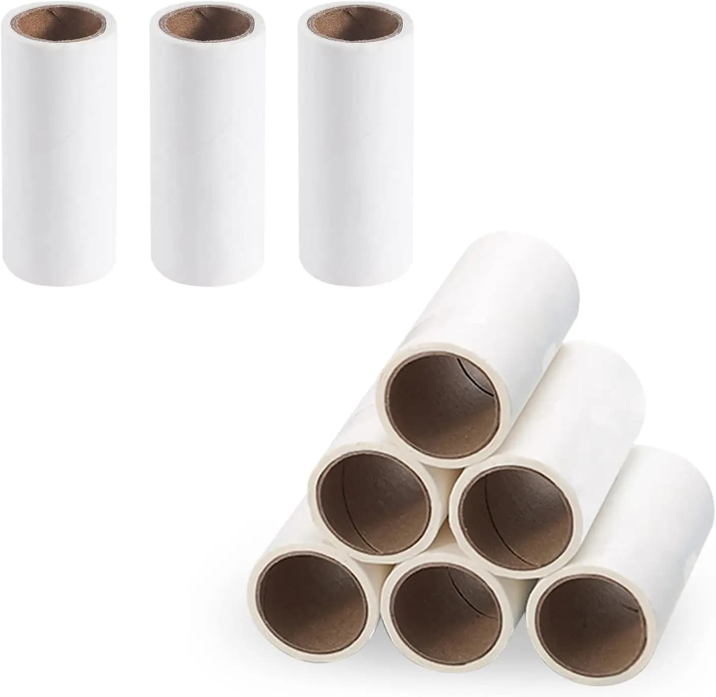 Ricariche per Mini Rullo Levapelucchi, 9 Rotoli 270 Fogli, Rimuovi Peli di Animali Extra Adesivo per Vestiti, Portatile da Viaggio per Polvere e Peli