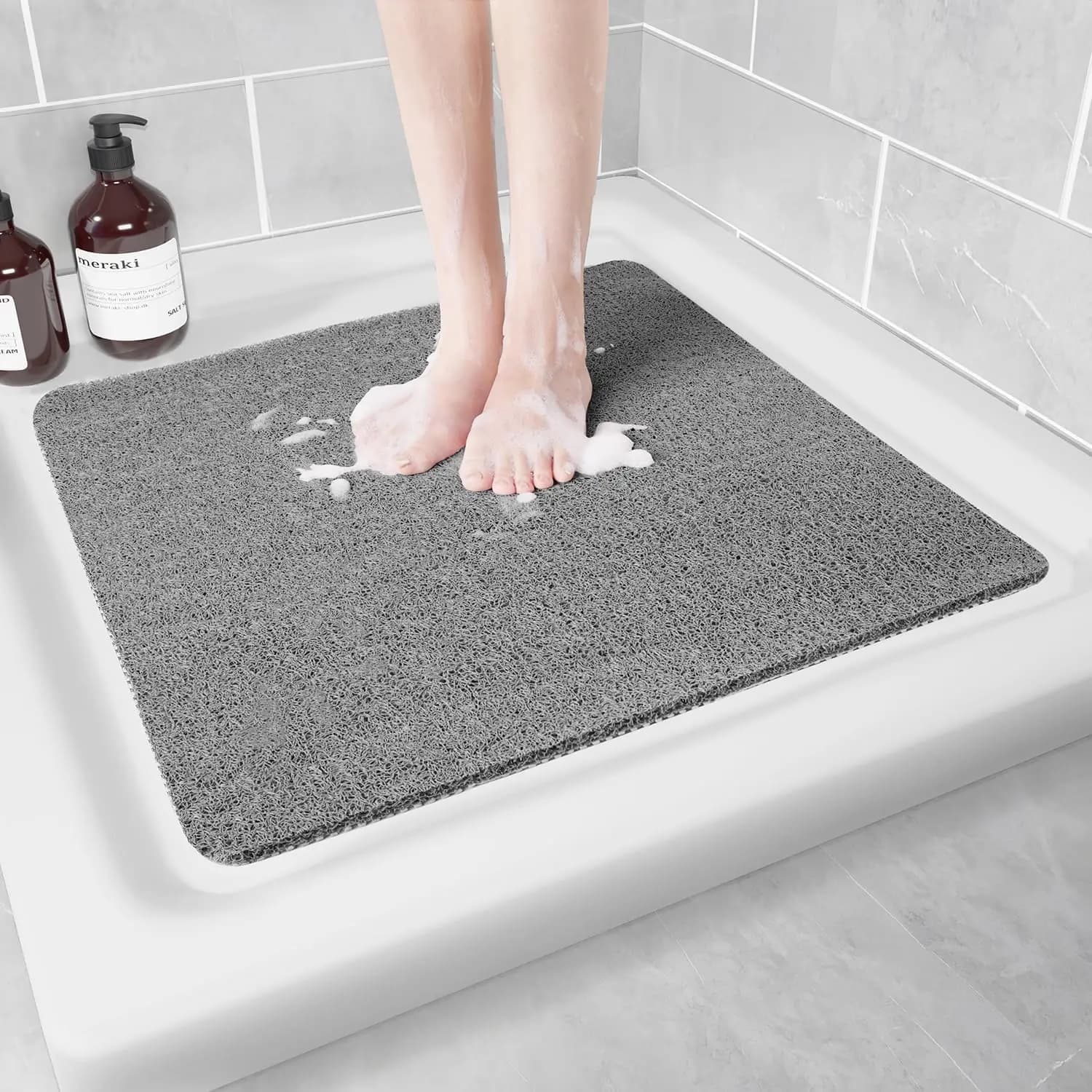 Tappetino Antiscivolo per Doccia, Tappetino Antiscivolo per Vasca, Tappetino ad Asciugatura Rapida per Vasca, Tappetino Scrubber per Piedi, Tappetino Antiscivolo per Vasca, Pavimento, Bagno