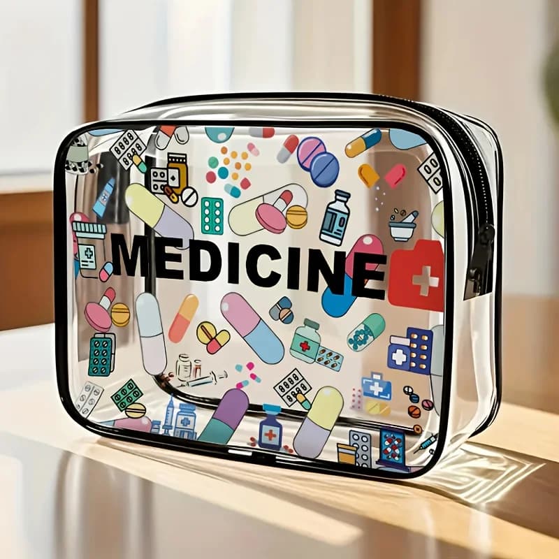 1 pz Borsa da Spiaggia Trasparente Impermeabile, Pochette Trucchi, Organizer Toilette Trasparente, Beauty Case da Viaggio per Stadio, Regalo di Laurea Donna