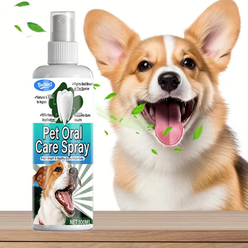 Spray dentale per l'igiene orale degli animali domestici da 100 ml - Eliminatore istantaneo dell'alitosi, con ingredienti naturali - Sicuro per la pulizia dei denti di cani e animali domestici