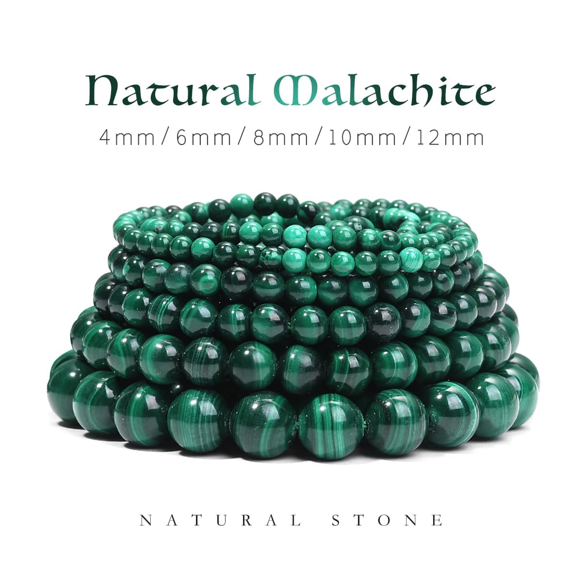 1 filo di perline di pietra malachite verde naturale 3/4/5/6/8/mm perline distanziatrici allentate per la creazione di gioielli accessori per collane e braccialetti