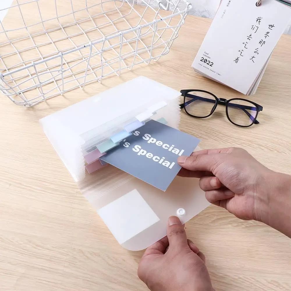 Scatola Portadocumenti in Plastica, Porta Carte, Cartella a Fisarmonica, Porta Fatture, Cartella Espandibile, Organizzatore Documenti, Porta Ricevute