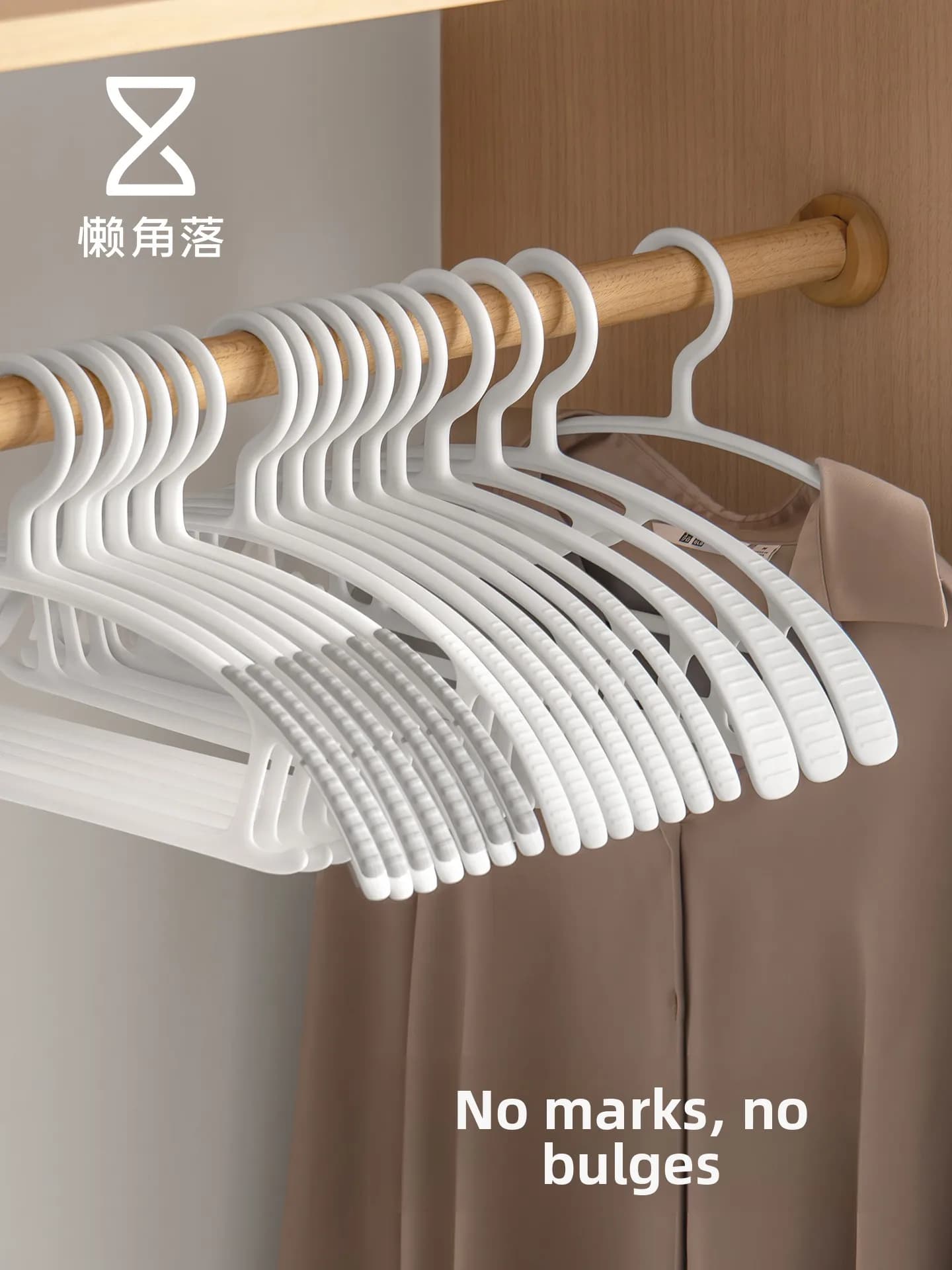 LanCorner No-Trace Wide Shoulder Clothes Drying Rack Anti-Slip Sweater Thickened Plastic Coat Hanger for Home Use Balcony