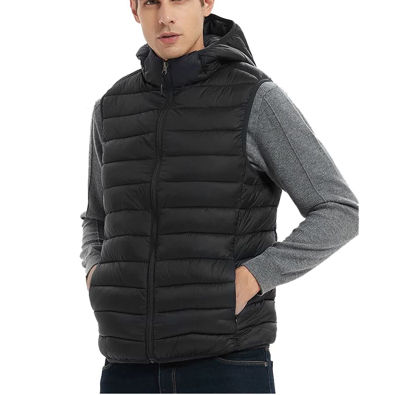 Inverno Uomo Ultra Leggero Imbottito Gilet Moda Uomo Giacca A Vento Termico Parka Gilet Uomo Cotone Caldo Con Cappuccio Gilet Abbigliamento