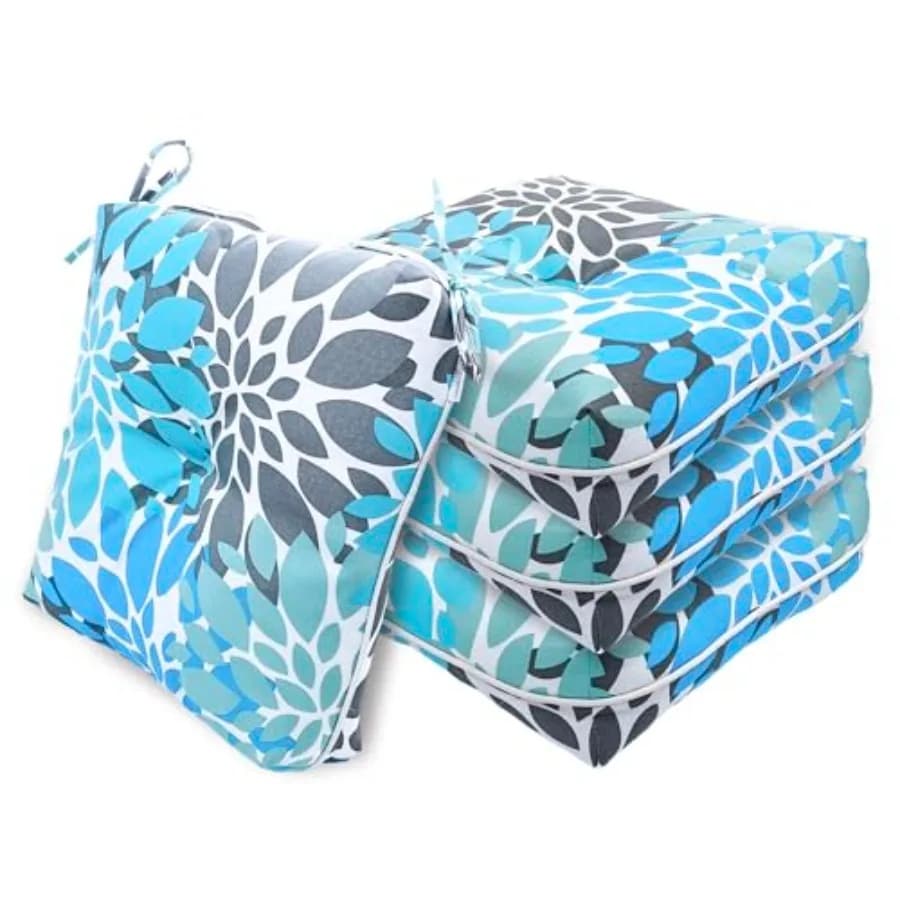Confezione da 4 cuscini per sedie da pranzo, cuscini da esterno per mobili da giardino, 16 x 16 pollici