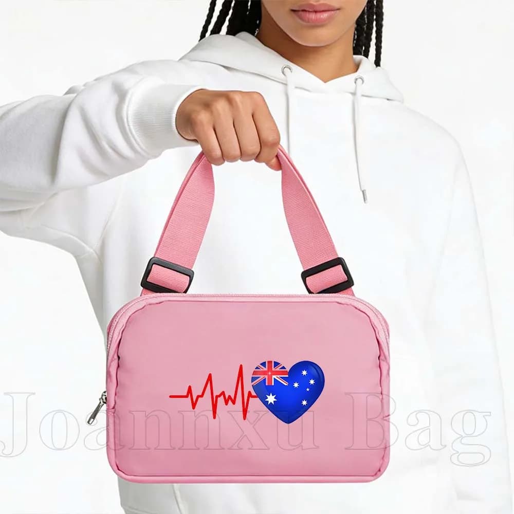 Sporty Carrier Waterproof HEARTBEAT AUSTRALIA FLAG for Running Cycling Woman, Portable Cellular Door for Gym Jogging