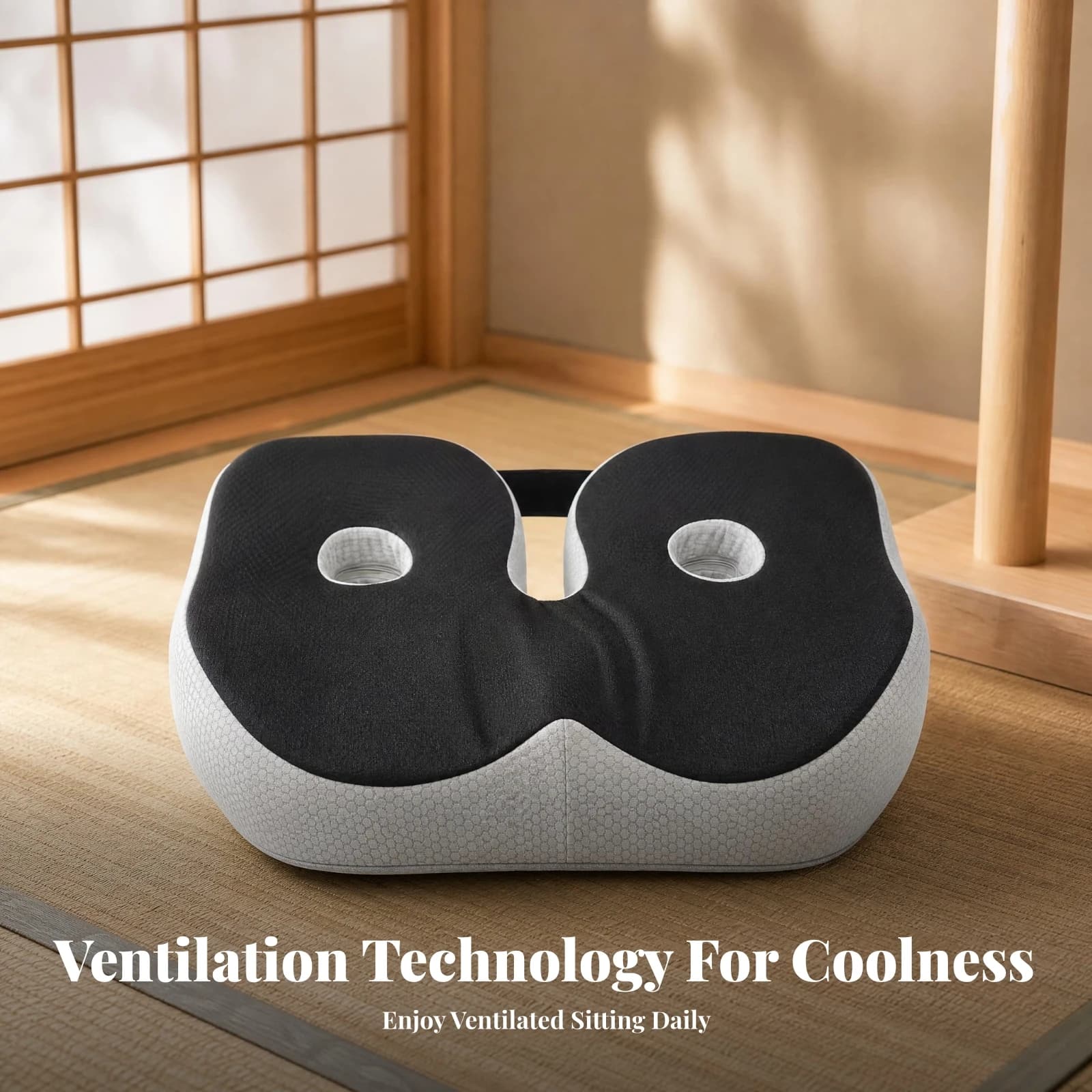 Raised Side Supports Hip Support Split-Center Meditation Cushion Ergonomic Meditation Cushion Floor Seat