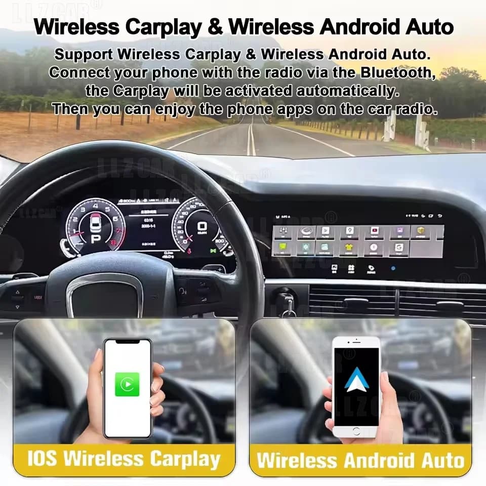 23'' Android 13 Dual Screen For Audi Q7 2005-2016 Car Radio Carplay Car GPS Navigation Auto Stereo Head Unit Multimedia Player