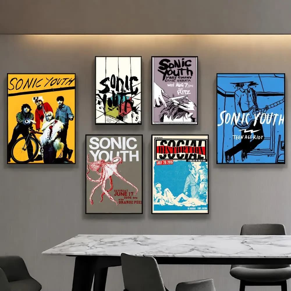 band Rock Music Sonic Youth Poster Posters Anime Room Decor Decoration Movie Backpack Wall Interior Music Wall Art