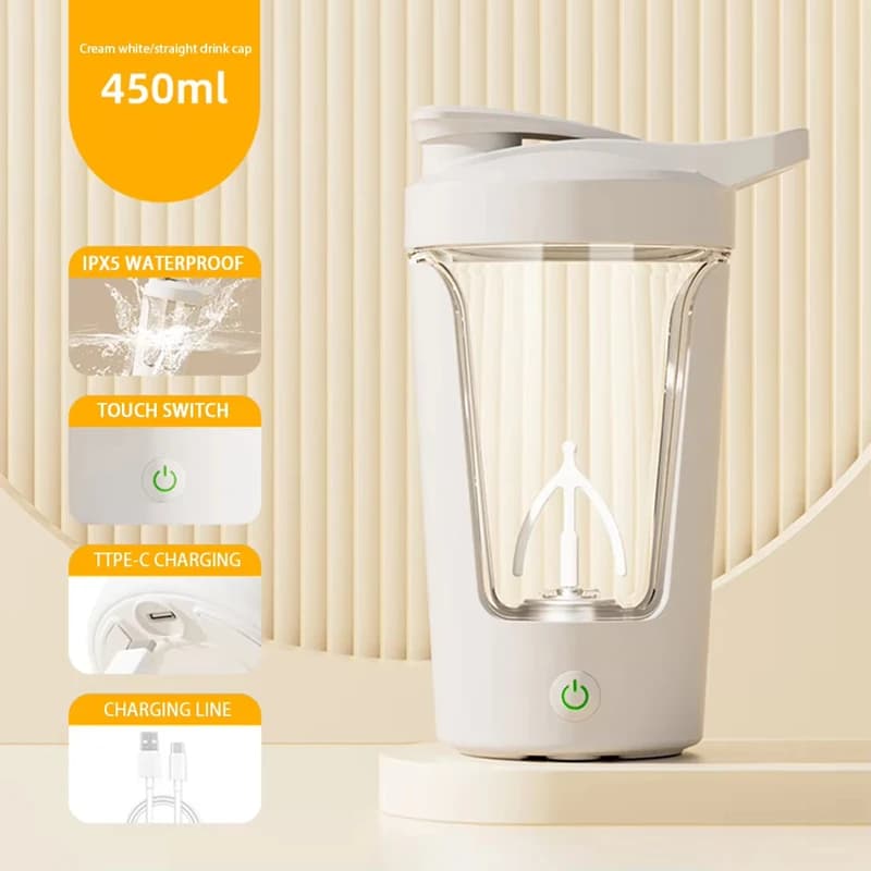 Xiaomi Shaker da 450ml per Proteine, Sostituti dei Pasti, Bottiglia d'Acqua Portatile con Ricarica USB per Palestra e Casa