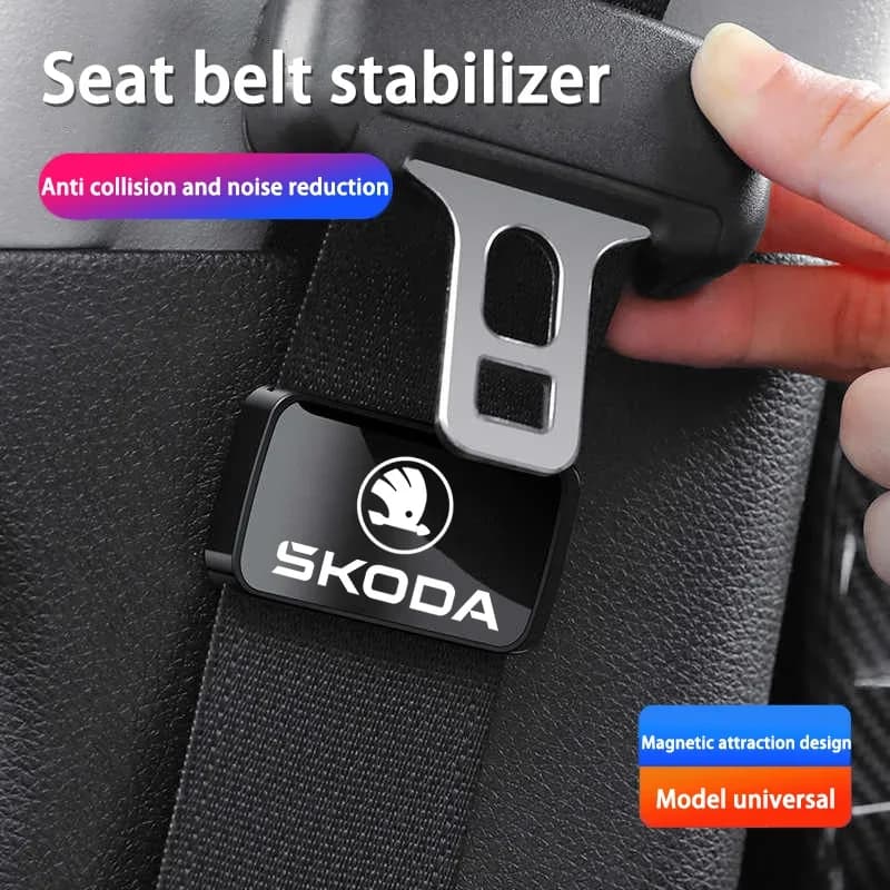 Car Stickers Magnetic For Skoda Octavia Kodiaq Fabia Vrs Superb Karoq Yeti Rapid Mk3 A4 Car Seat Belt Holder Stabilizer Interior