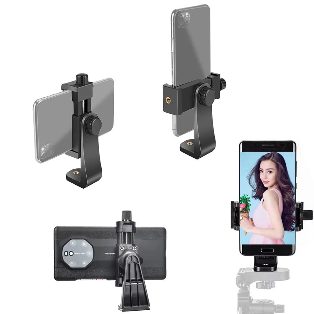 Supporto per clip con rotazione a 360 gradi per supporti per staffa per telefoni cellulari per treppiede monopiede selfie stick
