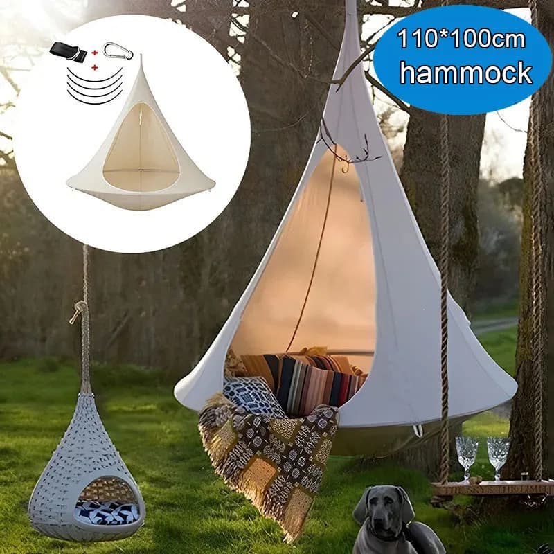 Outdoor Waterproof Hammock Double Cacoon Hanging Chair Weight Capacity 80KG Outdoor and Indoor Use - Hanging Kit Hanging Tent