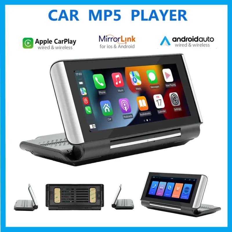 New Portable Bluetooth Car MP5 Player 6.86 "HD Dashcam Wired/wireless Carplay and Folding Car Radio Android B5370/B5369