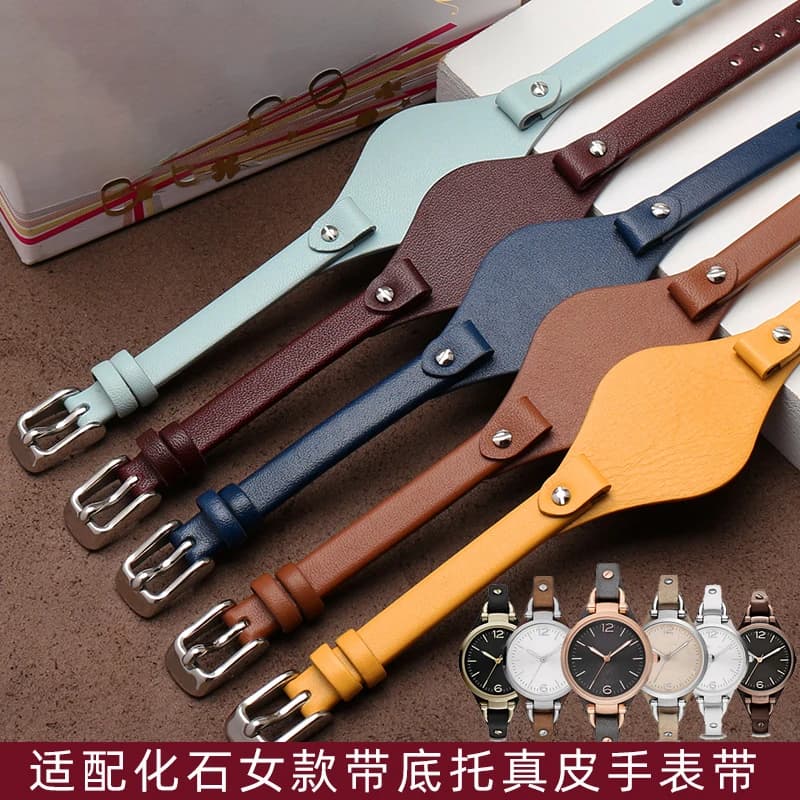 Cinturino per Orologio in Vera Pelle di Vacchetta Morbida 8mm, Bracciale Sottile da Donna per Fossil ES3060 ES3565 ES2830 3077 3262 3060 ES4176 4119
