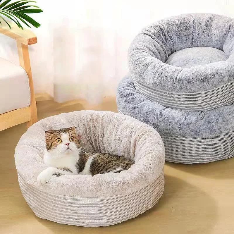 Warm Cat Bed House Round Bed Sleeping Mat Pad Pet Cushion Puppy Nest Shell per cani di piccola taglia Cat