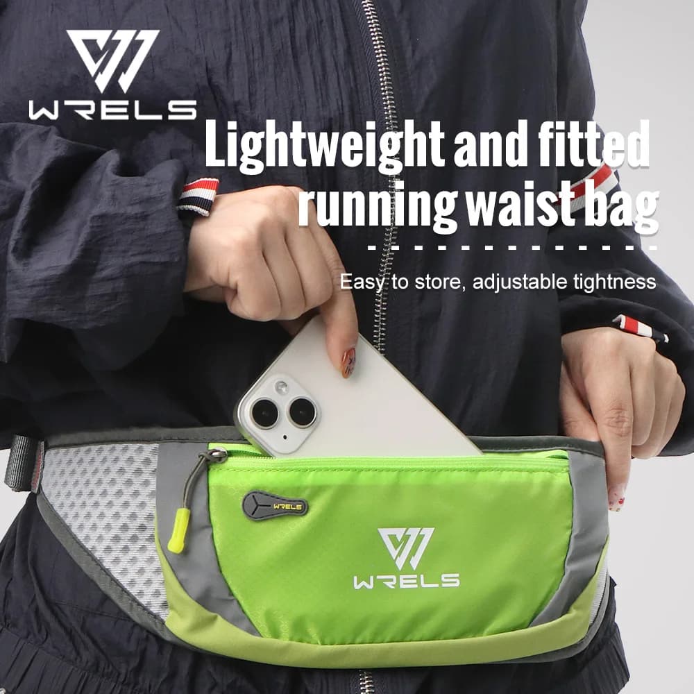 WRELS Waterproof Waist Waist Bag with Adjustable Belt Ultra-thin Slim Waist Bag