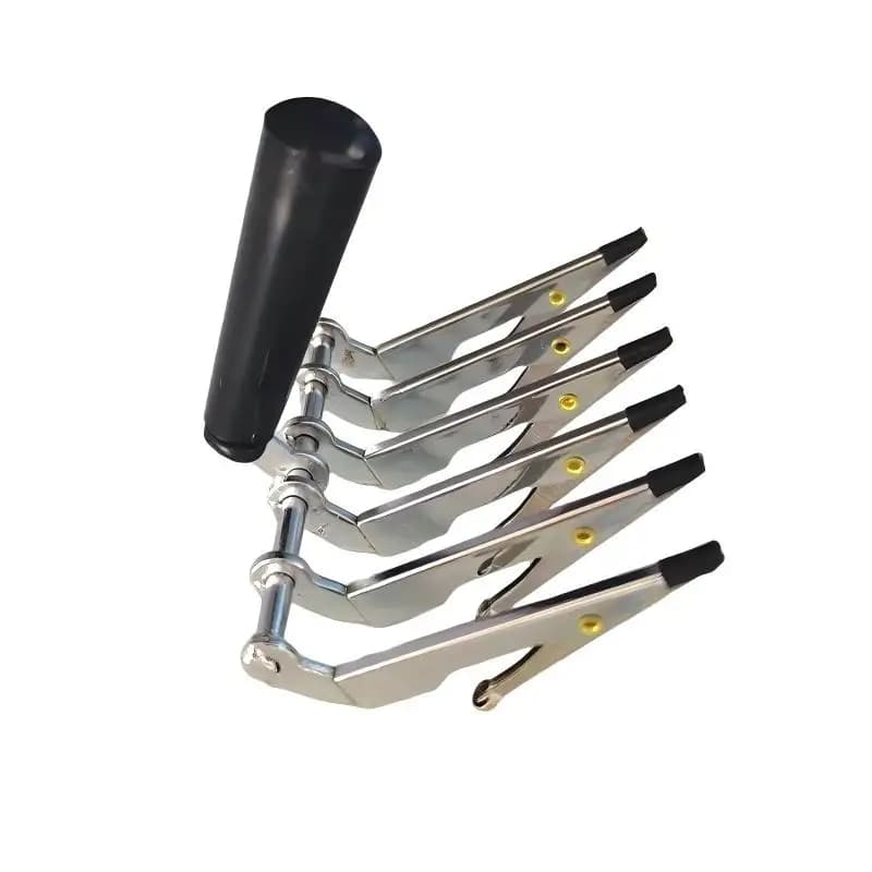 Dental Lab Glazed 6 Tooth Clamp Ceramic Veneer Porcelain Brush Staining Holder Clips Tool For Temporary Crown Denture Clinic Set