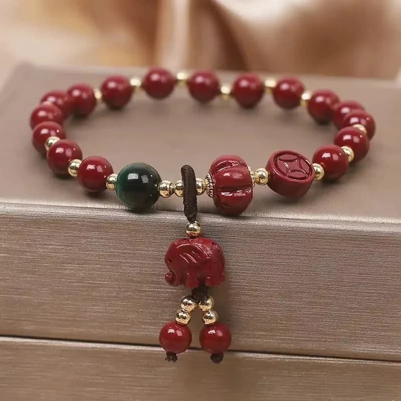 Giada Jewerly Cinabro Amuleto Ciondolo elefante Bracciale cinabro Bracciale regalo femminile in oro viola con sabbia per braccialetto fidanzata