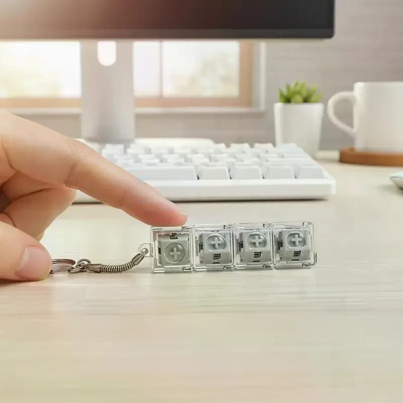 Tester per 6 interruttori di tastiera meccanica, portachiavi fai da te per la raccolta di campioni di interruttori meccanici, per test di digitazione.