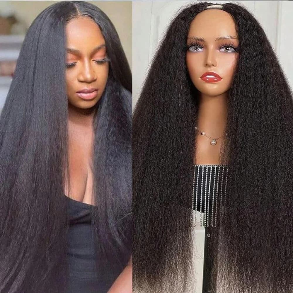 Wig for human hair smooth cracks with part to V for women Wig with part to U update No Leave Out 12A Clip in shape V in half Brazilian wig without glue