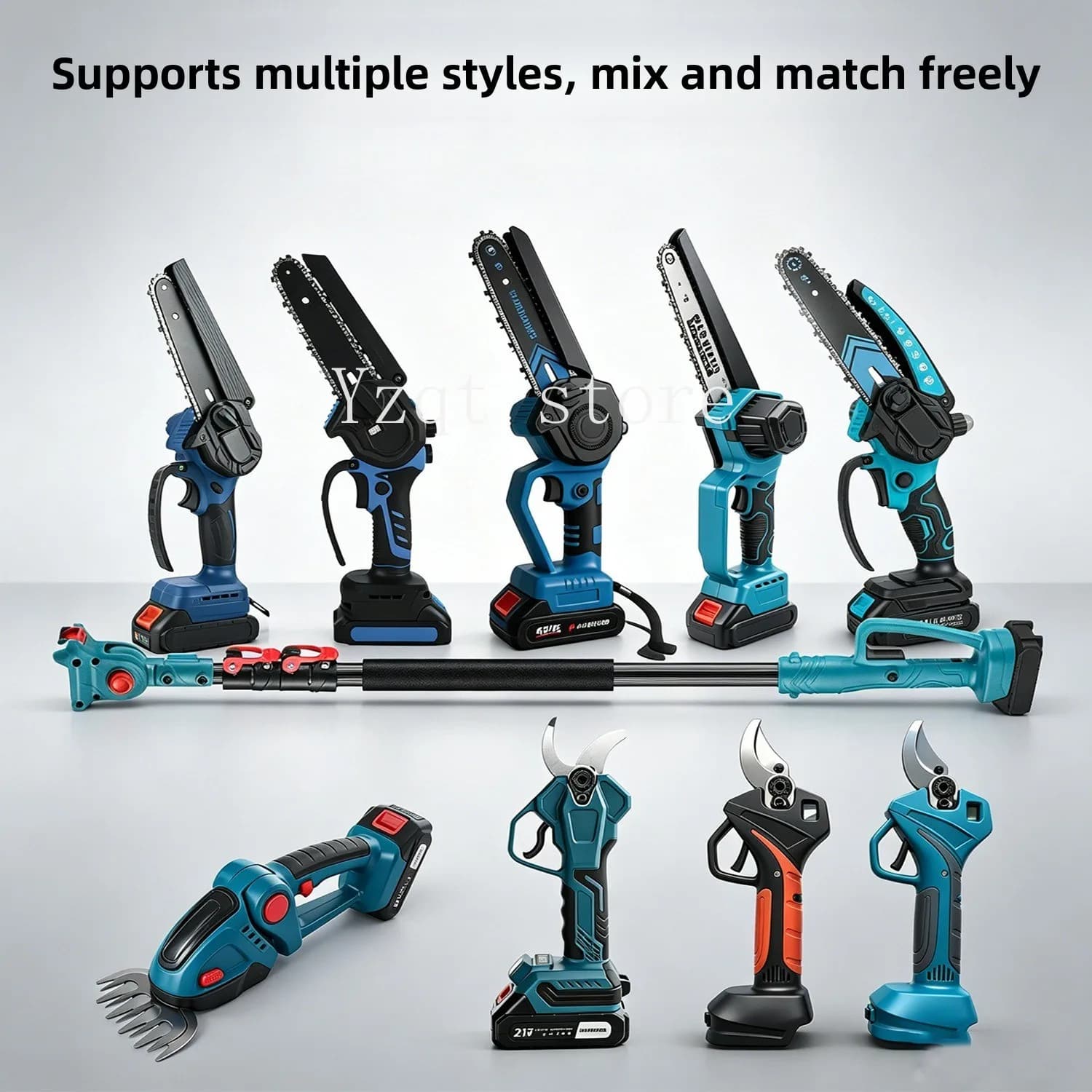Cross-border electric pruner saw, pruner shears, high-pole saw, aerial saw, pruning rechargeable woodworking garden tools
