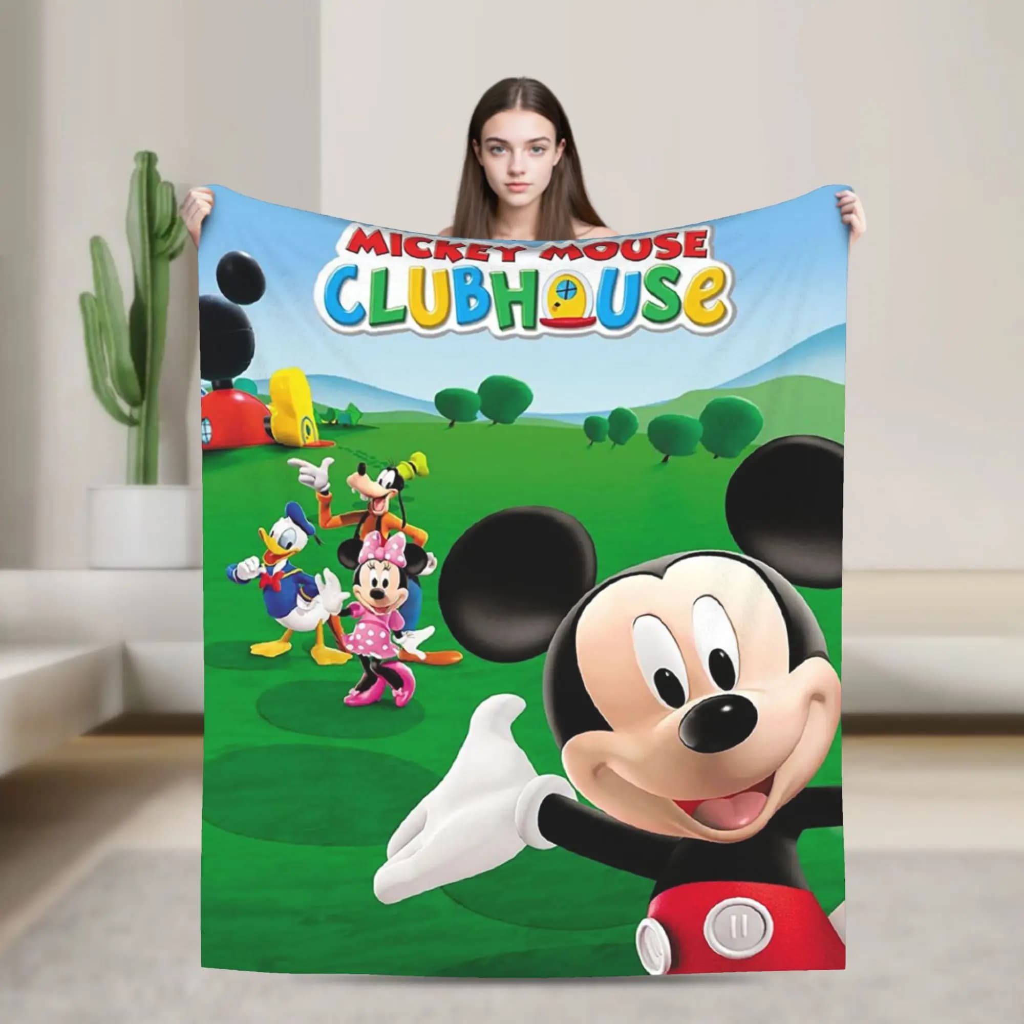 Coperta da tiro Super Soft Mickeys Mouse Clubhouse Coperta leggera in pile di flanella premium Coperte calde in peluche Uso per tutte le stagioni