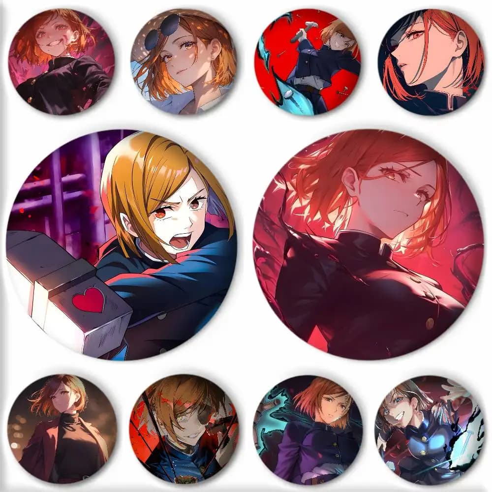 Cartoon Anime Characters K-Kugisaki Nobara Badge Round Art Brooch Clothes Backpack Accessories Lapelnd Laserh