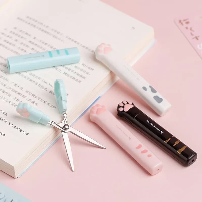 1 pcs cute Kawaii scrapbook adult card safety utility for kids portable small mini scissors pocket cutter stationery