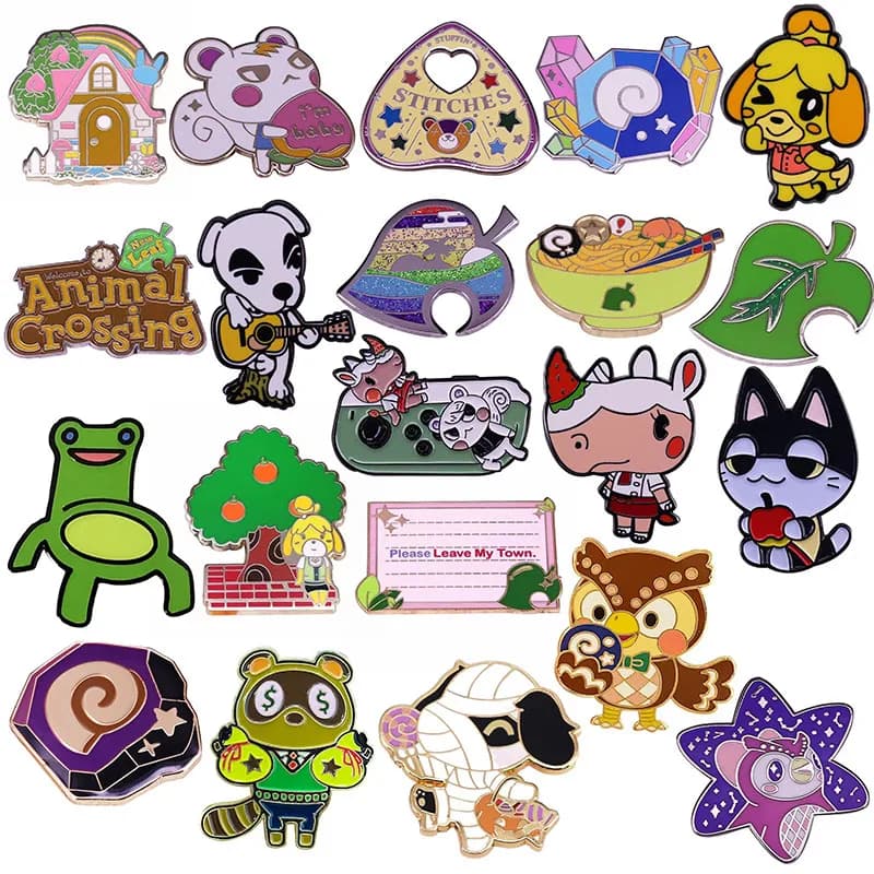 Giochi anime Spille smaltate per cartoni animati Animales Crossing Spilla in metallo Distintivo Gioielli di moda Vestiti Cappello Zaino Accessorio Regali