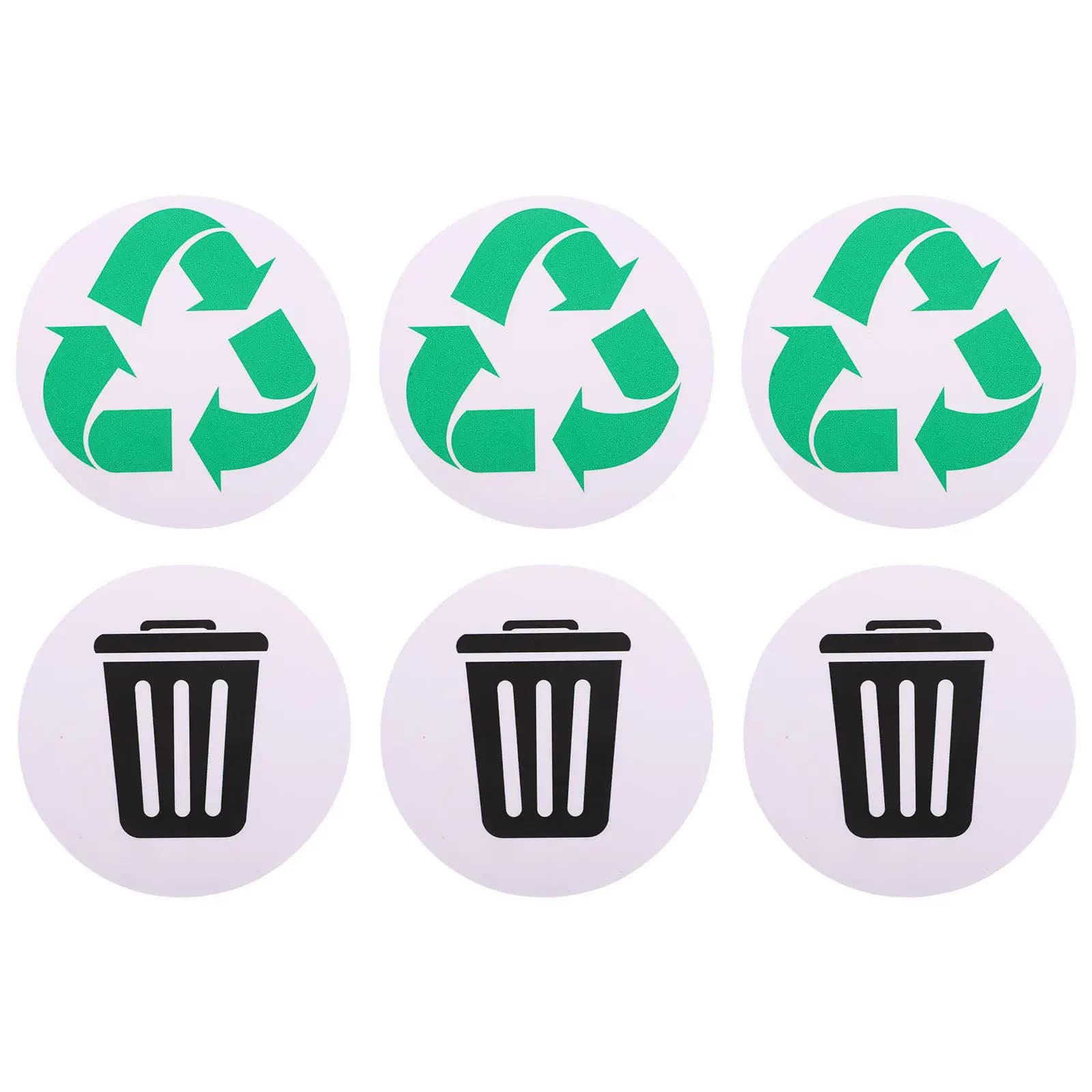 Set di 6 Etichette per Rifiuti, Adesivi per Riciclaggio, Decalcomanie per la Classificazione dei Rifiuti per Contenitori, Casa, Ufficio, Scuola, Parco, Compostaggio