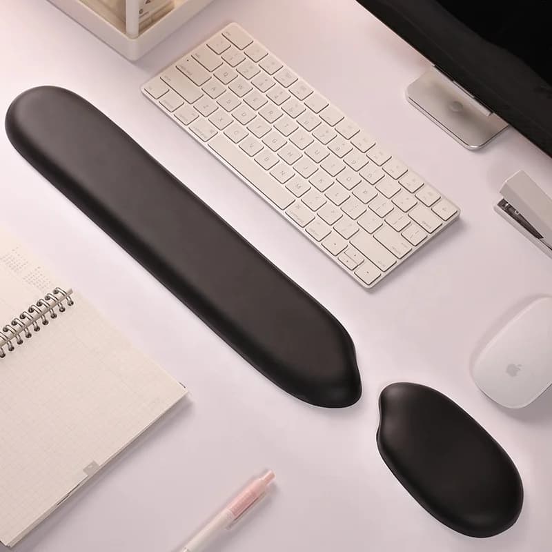 Tappetino per mouse con tastiera in memory foam, poggiapolsi, set di supporto per le mani, tappetino per mouse da gioco per computer portatile da ufficio 3D carino Kawaii