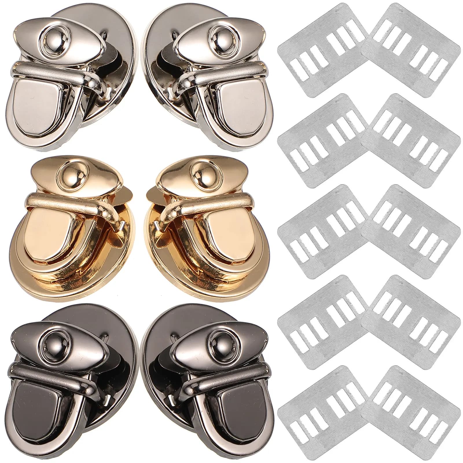 6 Pezzi Chiusure Metalliche a Pressione per Borse, Fibbie Decorative Fai-da-Te per Borse, Valigie, Borsette e Accessori
