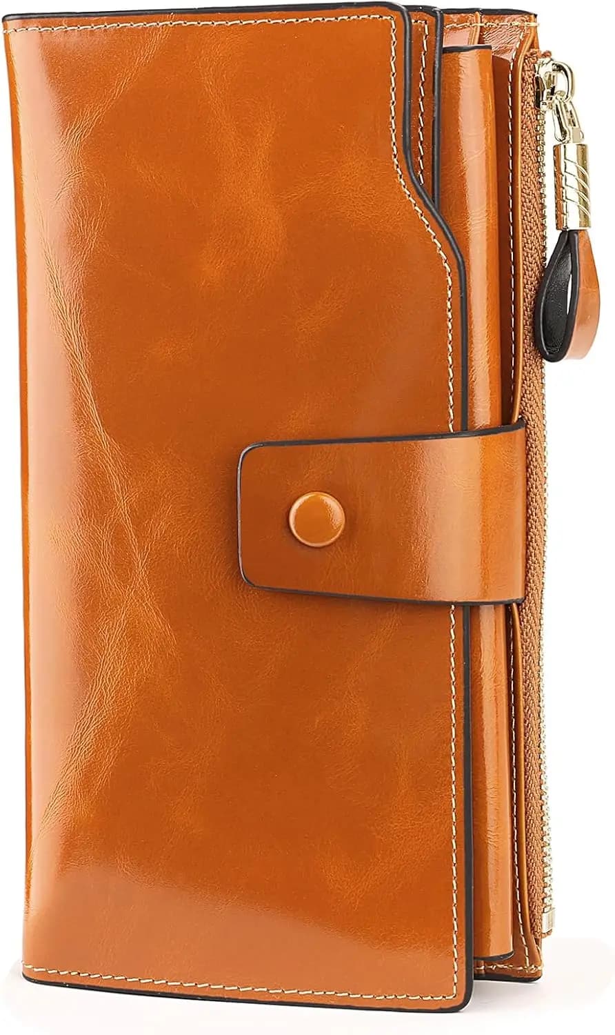 Portafoglio in Vera Pelle con Blocco RFID, Porta Carte Multiplo e Tasca per Telefono - Regalo Perfetto