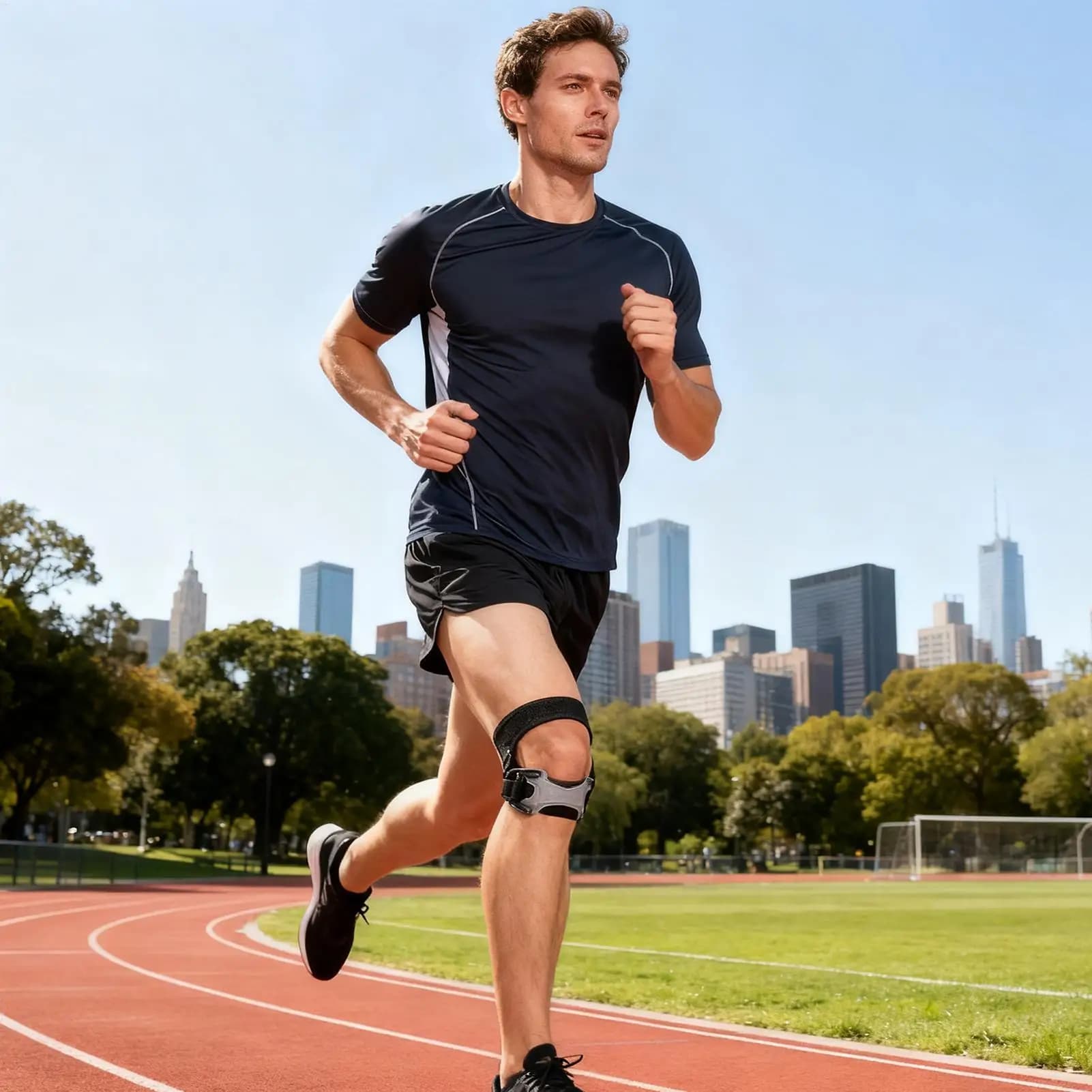 Tutore stabilizzatore per fascia per ginocchio rotuleo, tutore per tendine rotuleo a compressione per donna uomo basket pallavolo calcio tennis squat